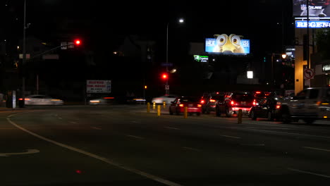 Los-Angeles-Hollywood-Straßen-Bei-Nacht-Zeitraffer