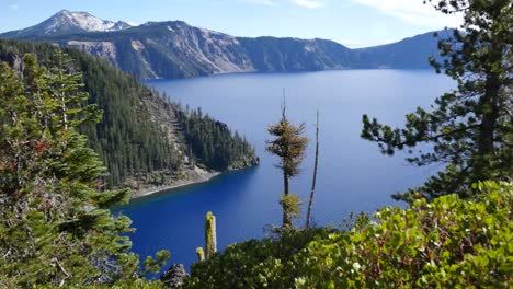 Oregon-Crater-Lake-With-Shrubs