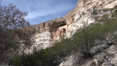 Arizona-Montezuma-Castle-With-Shrub-Zoom-In