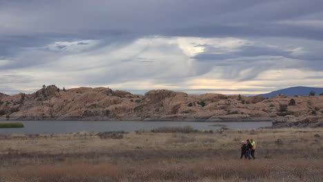 Arizona-Rocks-And-Sky-At-Willow-Lake-With-People