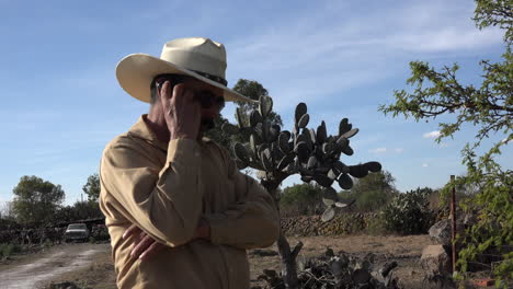 Mexico-Jalisco-Man-At-Rancho-With-Cell-Phone