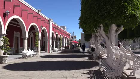 Mexico-San-Julian-Woman-Walks-By-Arcade