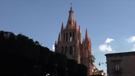 Mexiko-San-Miguel-Kirchturm-Am-Späten-Abend