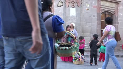 Mexico-San-Miguel-Street-Corner-With-Vendor-And-Tourists