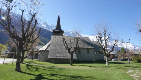 France-Chamonix-Church-And-Alps