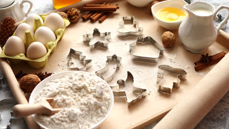 Delicious-fresh-and-healthy-ingredients-for-Christmas-gingerbread