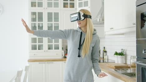 Woman-enjoying-VR-headset
