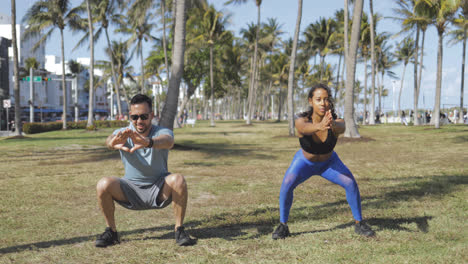 Couple-working-out-in-park