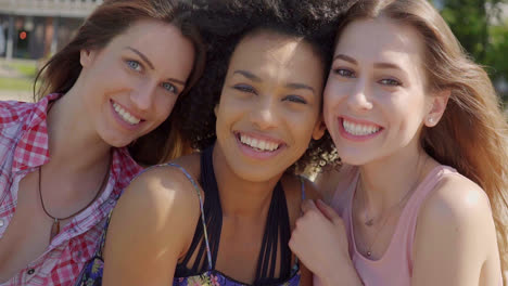 Three-young-girls-in-sunny-day