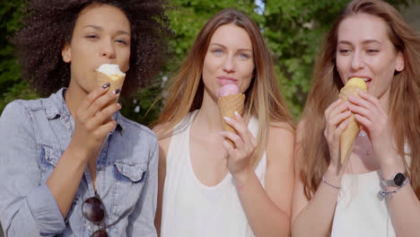 Cheerful-women-eating-tasty-ice-cream