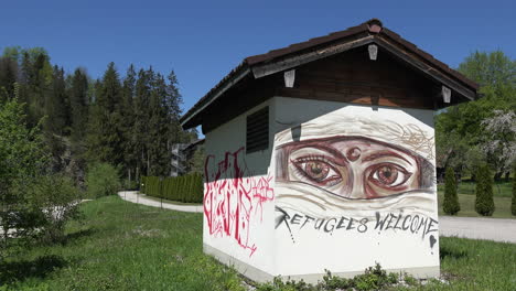 Germany-building-with-refugee-sign