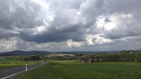 Germany-rural-scene-with-cloudy-sky-time-lapse