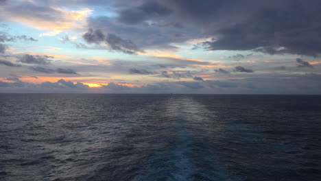 Pacific-Ocean-ship-wake-at-sunset