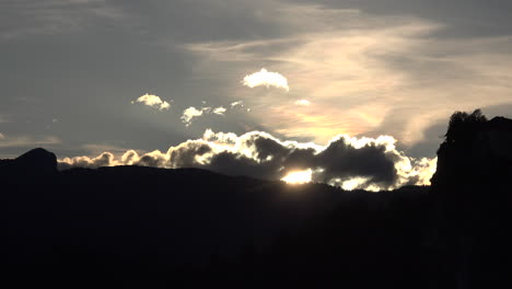 Slovenia-low-sun-in-late-evening-with-clouds-time-lapse