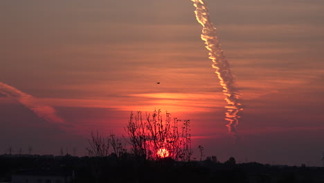 Sunrise-with-bird-song-and-contrail