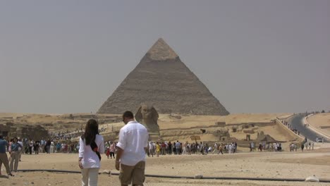 Ägypten-Pyramiden-Nähern-Sich-Der-Sphinx