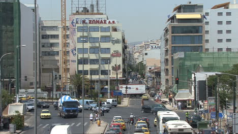 Piraeus-Greece,-buildings-and-traffic