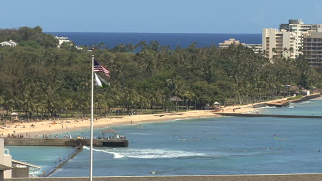 Waikiki-flags-and-palms