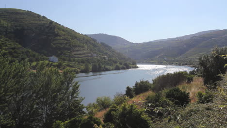 Douro-Fluss-Kurven-Zwischen-Hügeln