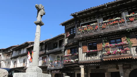 Spain-La-Alberca-cross-in-plaza-with-houses