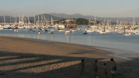 Spain-Galicia-Baiona-harbor-beach-game