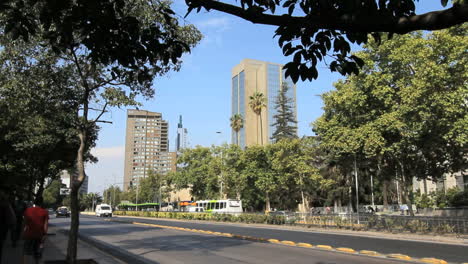 Santiago-traffic-framed-with-tree-branch