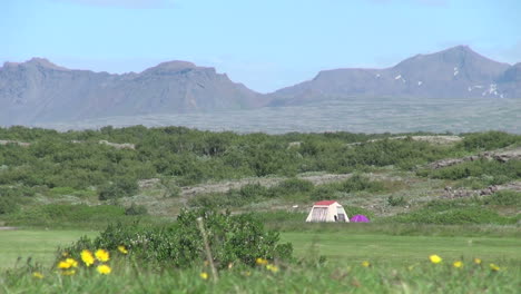 Iceland-Pingvellir-tent-and-mountains