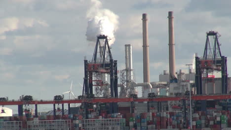 Netherlands-Rotterdam-refinery-smokestack-and-derricks-8