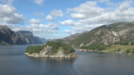 Norway-Lysefjord-island-lighthouse-and-fjord-view-s