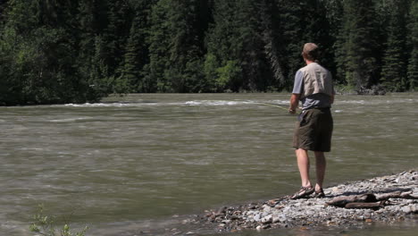 Canada-British-Columbia-North-Thompson-River-fly-fishing-in-time-lapse