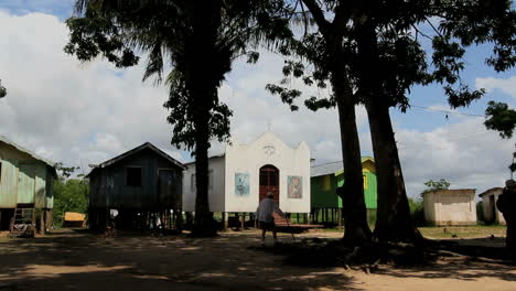 Brazil-Amazon-island-village-with-church