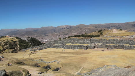 Peru-Sacsayhuamán-übersicht-Mit-Entferntem-Cusco