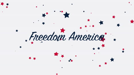 Animated-closeup-text-Freedom-America-on-holiday-background