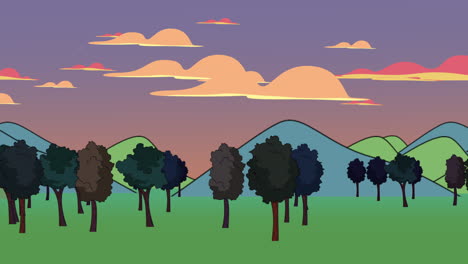 Cartoon-animation-background-with-forest-and-mountain-2