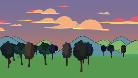 Cartoon-animation-background-with-forest-and-mountain-3