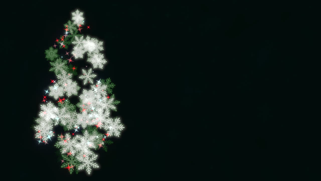 Premium stock video Animated closeup christmas tree on dark blue