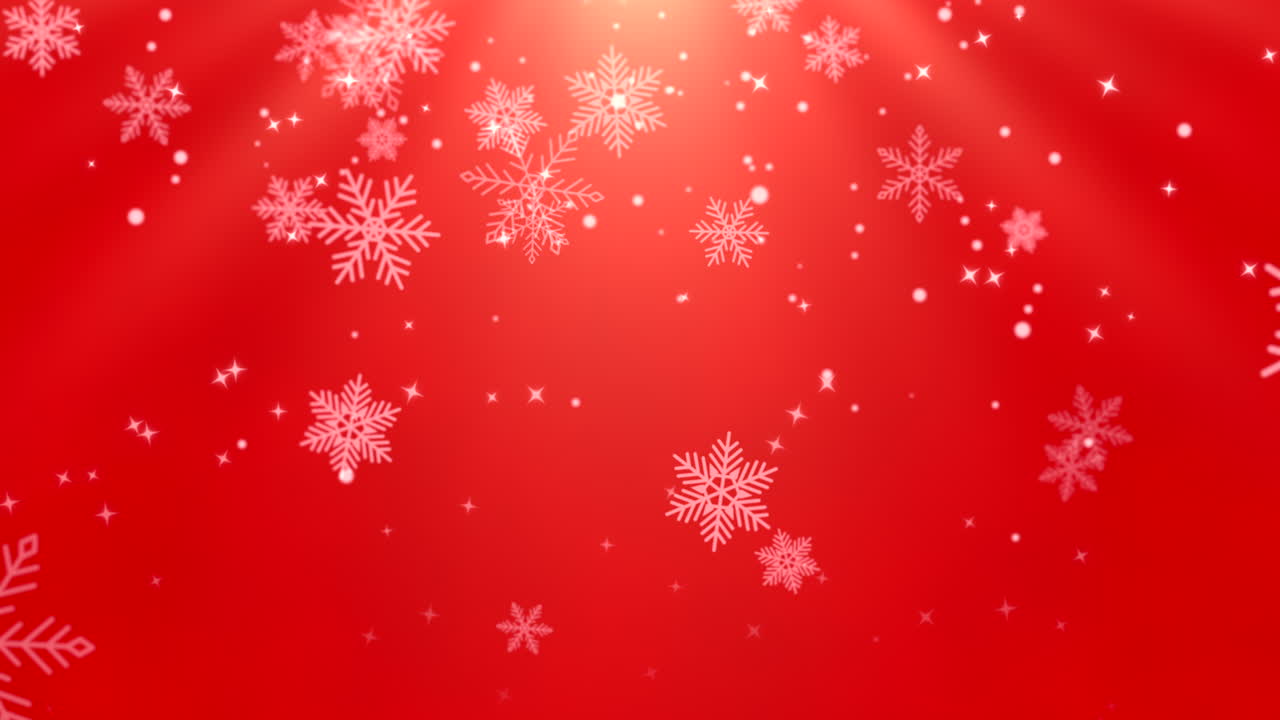 Premium stock video - White snowflakes and stars and abstract bokeh ...