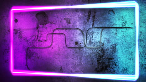 Motion-colorful-neon-lights-on-wall-with-abstract-background