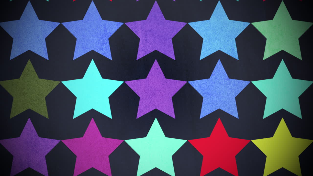 Premium Stock Video Motion Colorful Stars Pattern 4