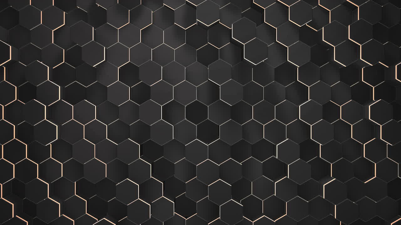 Premium stock video - Motion dark black hex grid background 40