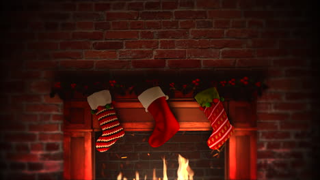 Animated-closeup-fireplace-and-gifts-in-the-Christmas-socks