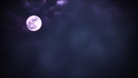 Mystischer-Animations-Halloween-Hintergrund-Mit-Dunklem-Mond-Und-Wolken