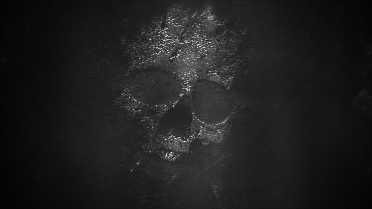 Premium stock video - Mystical horror background with dark skull 1