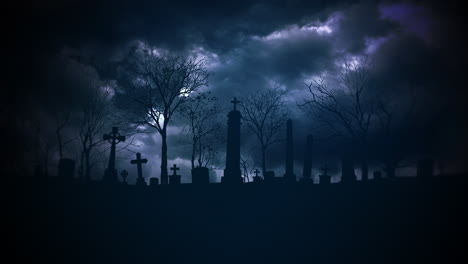 Mystischer-Halloween-hintergrund-Mit-Dunklen-Wolken-Und-Grab-Auf-Friedhof