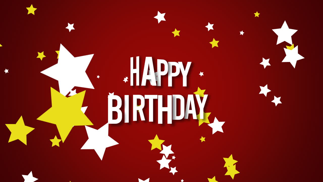 Premium stock video - Animated closeup happy birthday text on ...