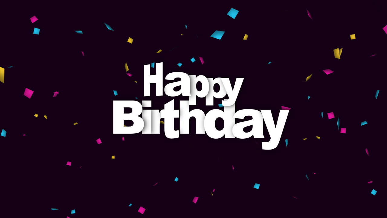 Premium stock video - Animated closeup happy birthday text on holiday ...