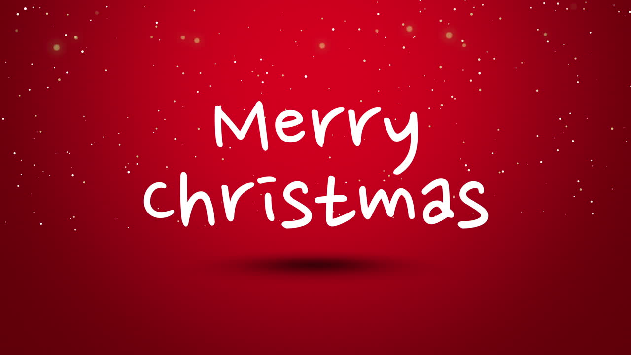 Premium stock video - Animated closeup merry christmas text on red ...