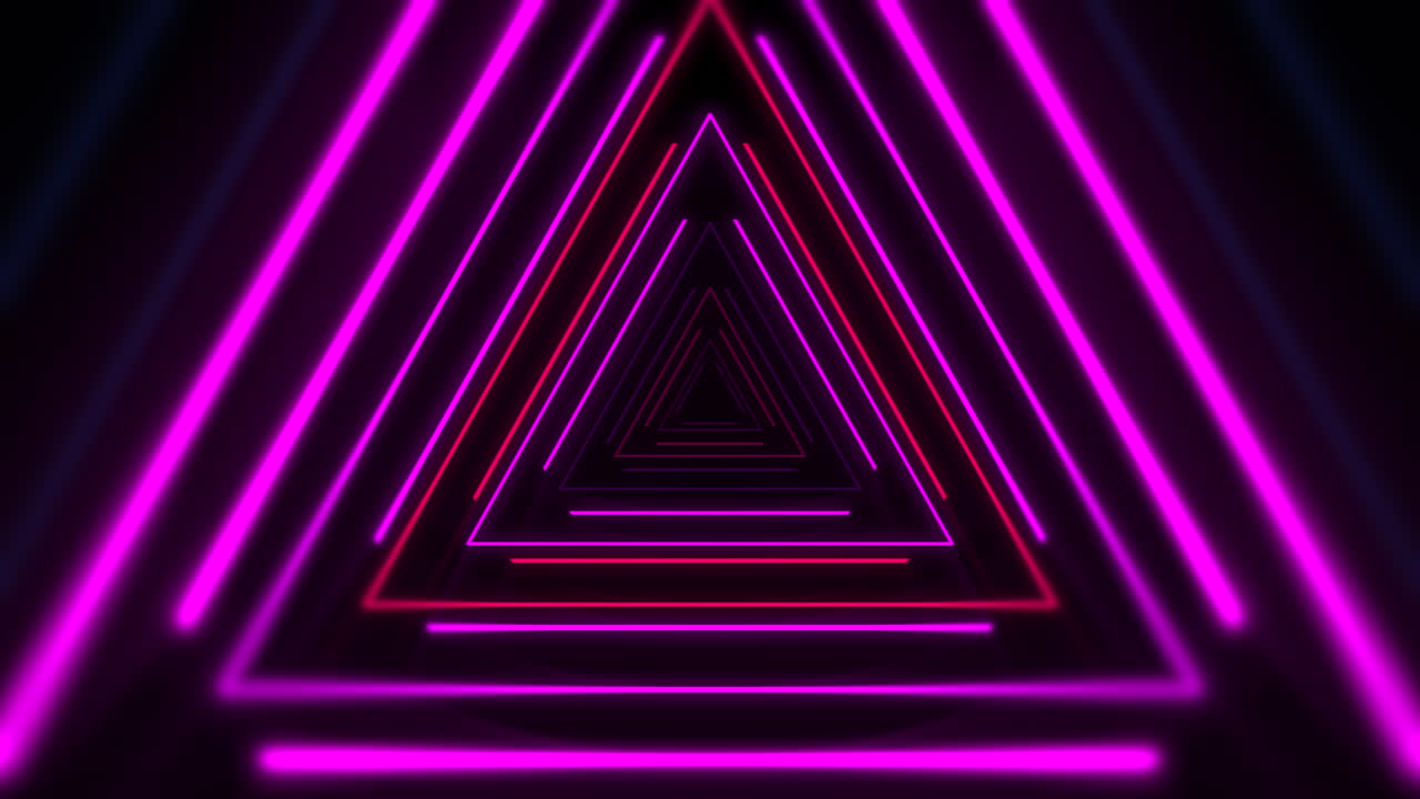 Premium stock video - Motion colorful neon triangles 4