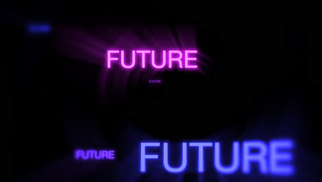Motion-of-neon-text-Future-in-dark-background-2