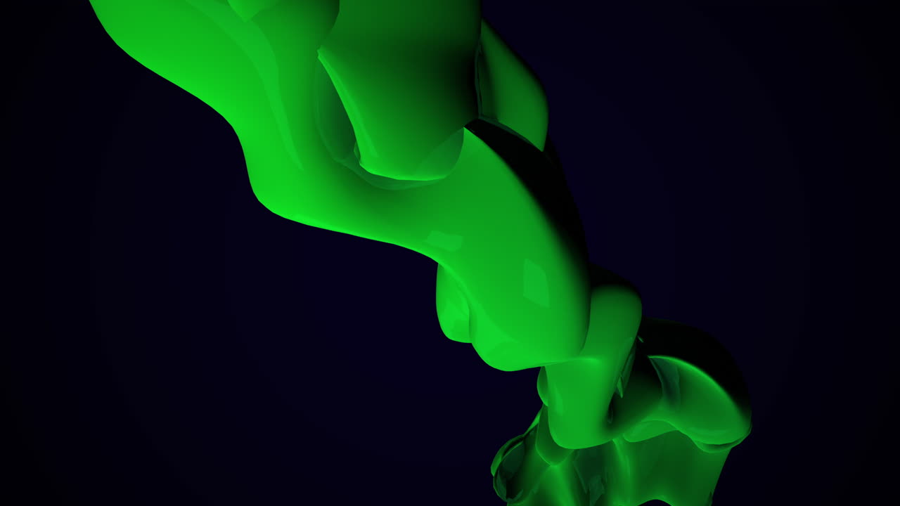 Premium stock video Motion dark green liquid futuristic shapes 1